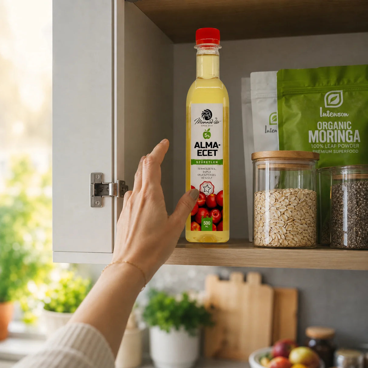 Mannavita niefiltrowany Ocet Jabłkowy z podwójną fermentacją • 500 ml