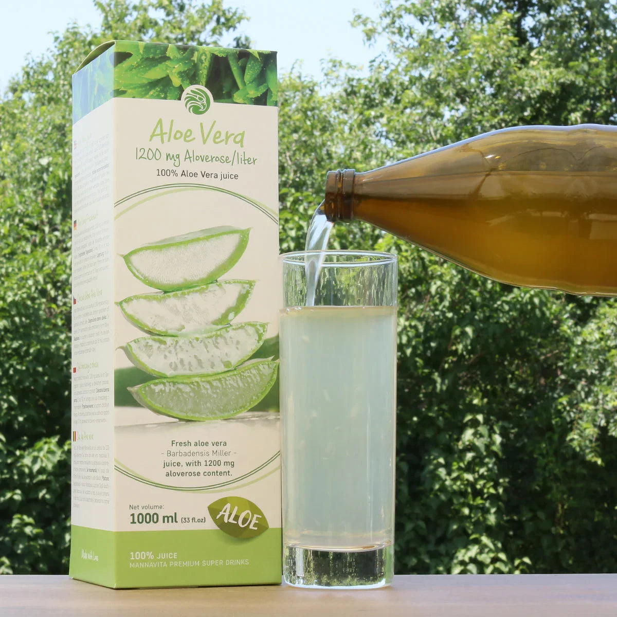 Mannavita Aloe vera 100% pure pressed juice • 1000 ml - Mannavita