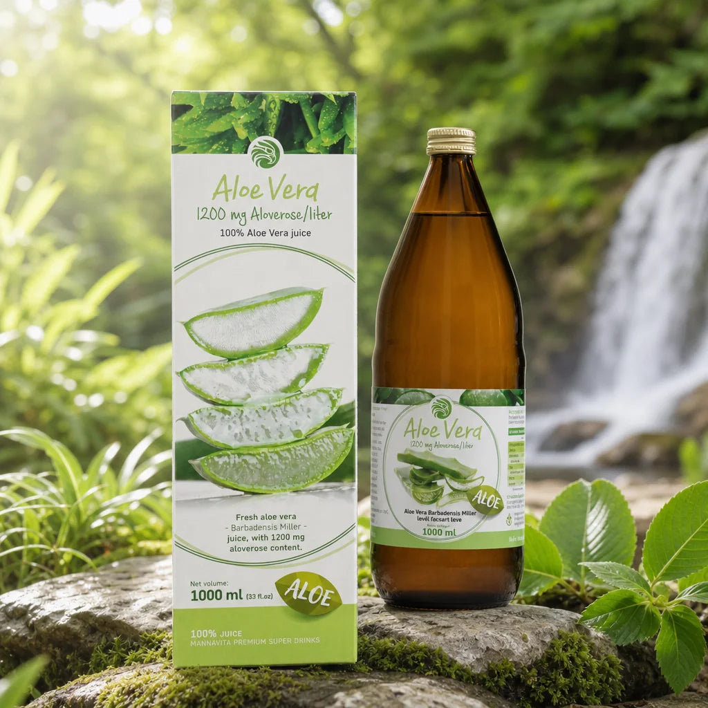 Mannavita Aloe vera 100% tłoczony czysty sok • 1000 ml