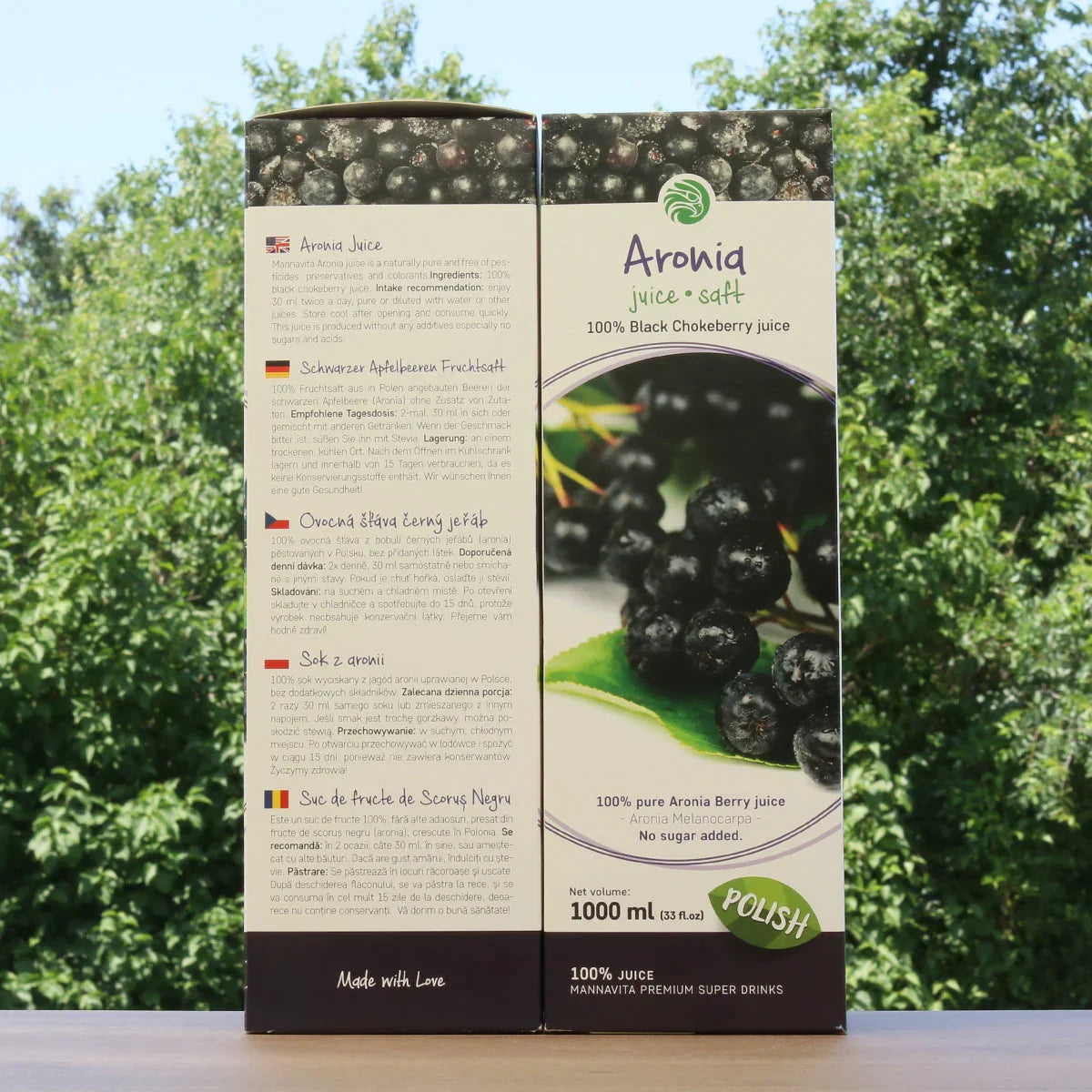 Mannavita Aronia berry 100% pure pressed juice • 1000 ml - Mannavita