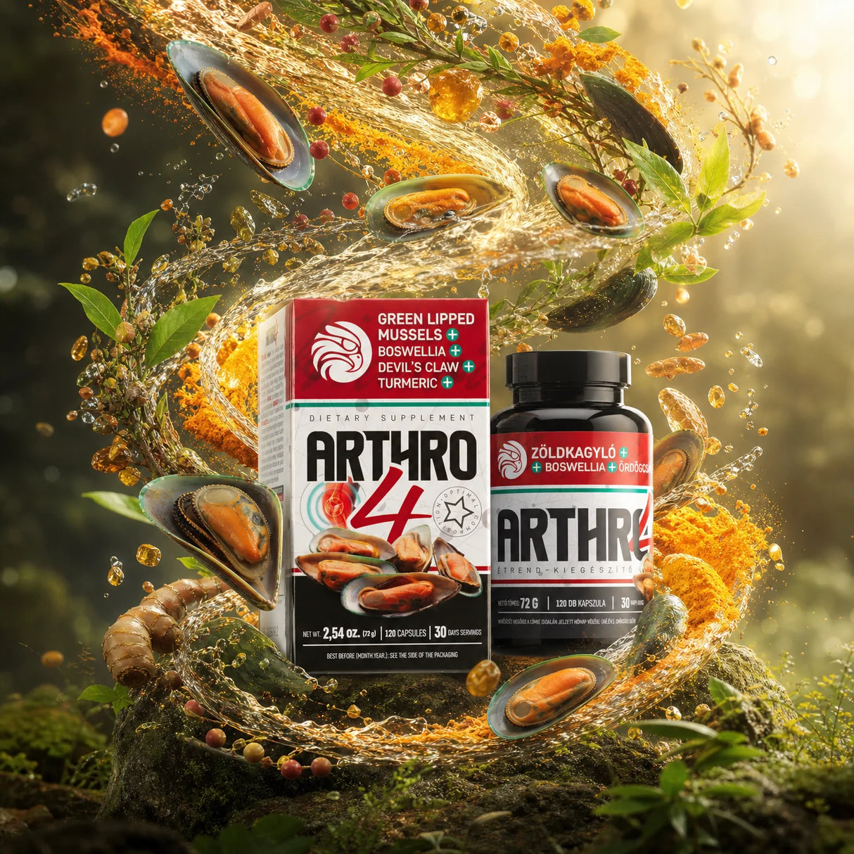 ARTHRO4 • Kompleks stawów i chrząstek • z Omułek zielonowargowy • 120 kapsułek