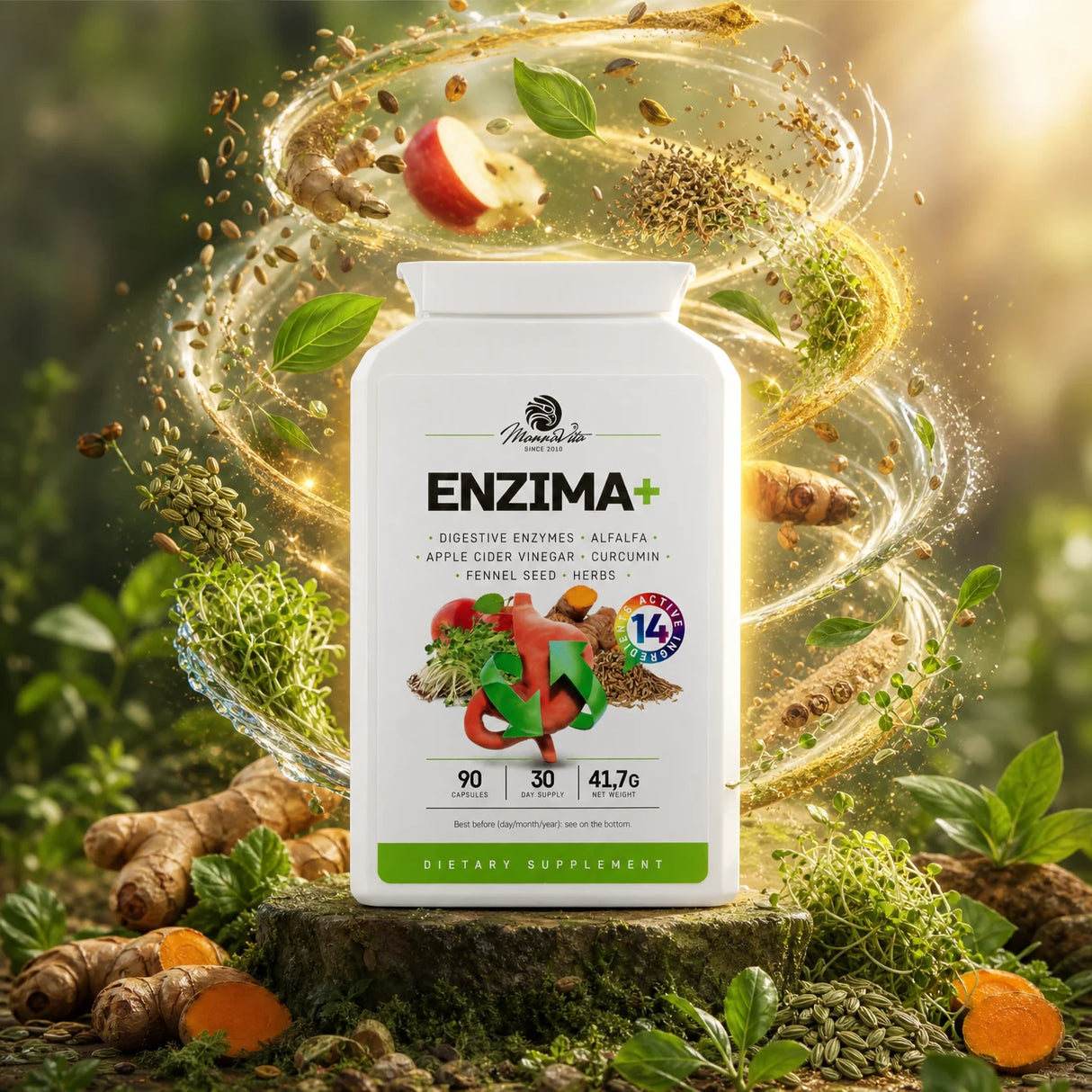 ENZIMA+ kompleks enzymów trawiennych z Betainą HCL • 90 kapsułek