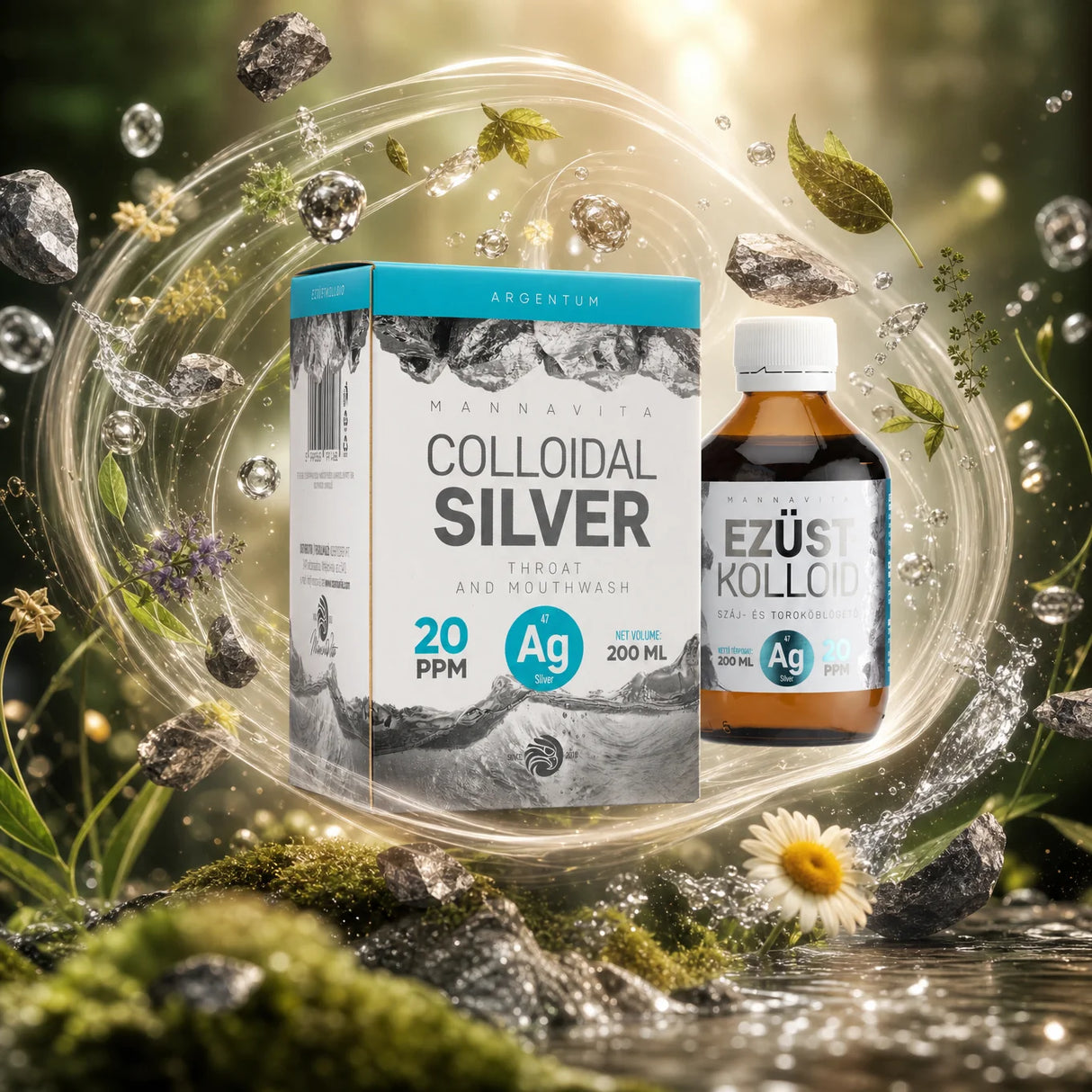 Mannavita Srebro Koloidalne 20 PPM • 200 ml