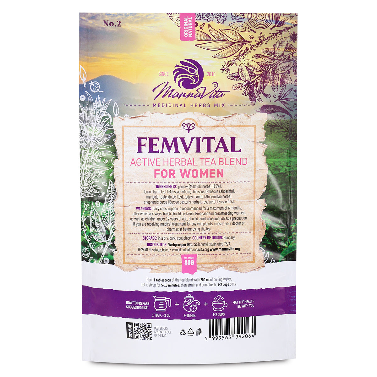 FEMVITAL aktywna ziołowa mieszanka herbaciana dla kobiet • 80g
