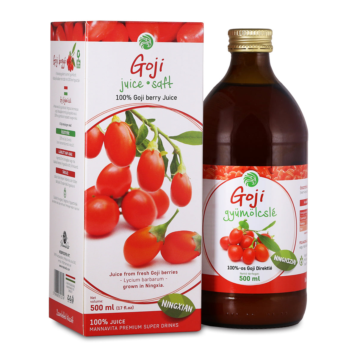Mannavita sok z Jagód Goji • 100% czysty sok tłoczony • 500 ml