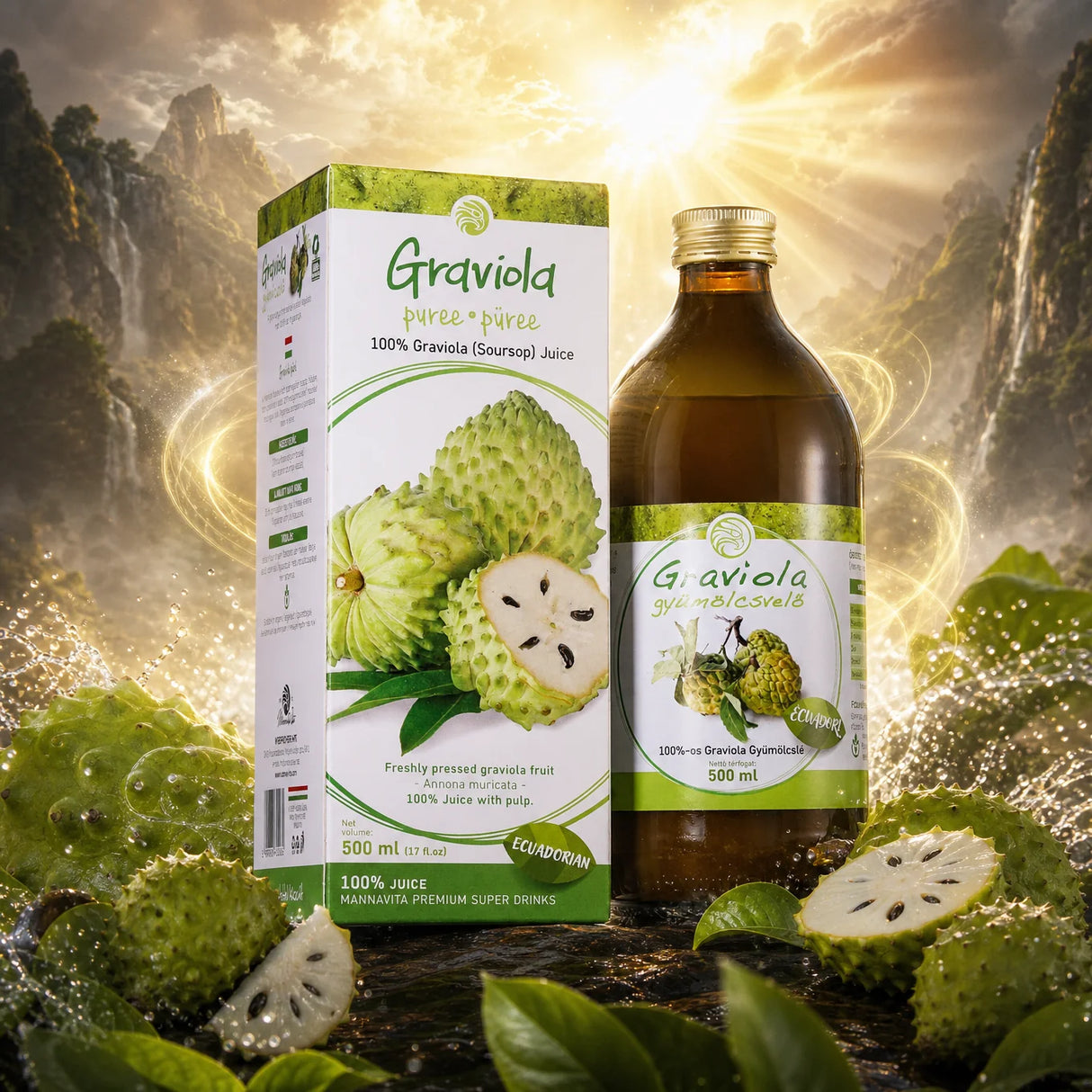 Mannavita purée z Graviola • 100% czysty sok tłoczony • 500 ml