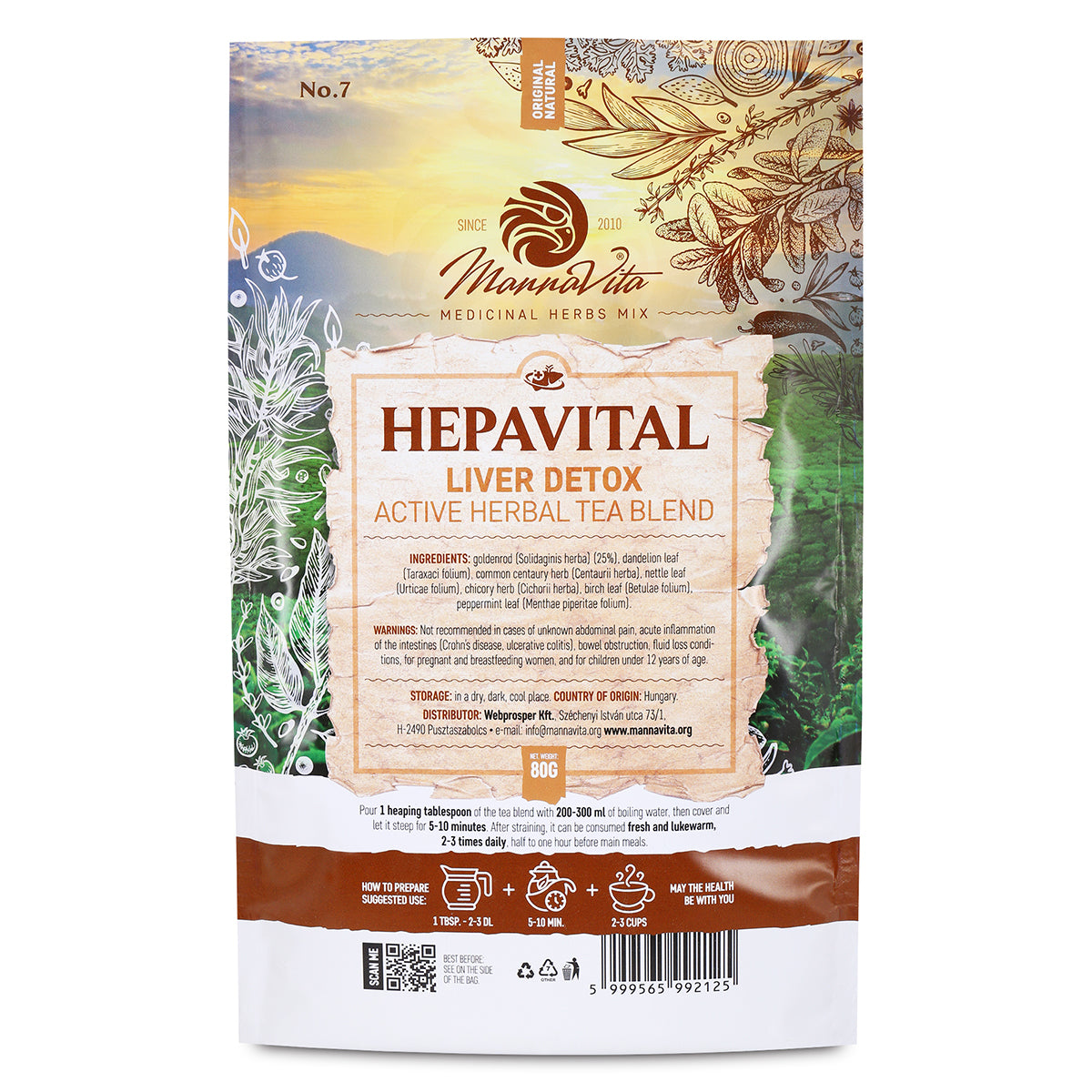 HEPAVITAL Aktywna ziołowa mieszanka herbaty na detoks wątroby • 80g
