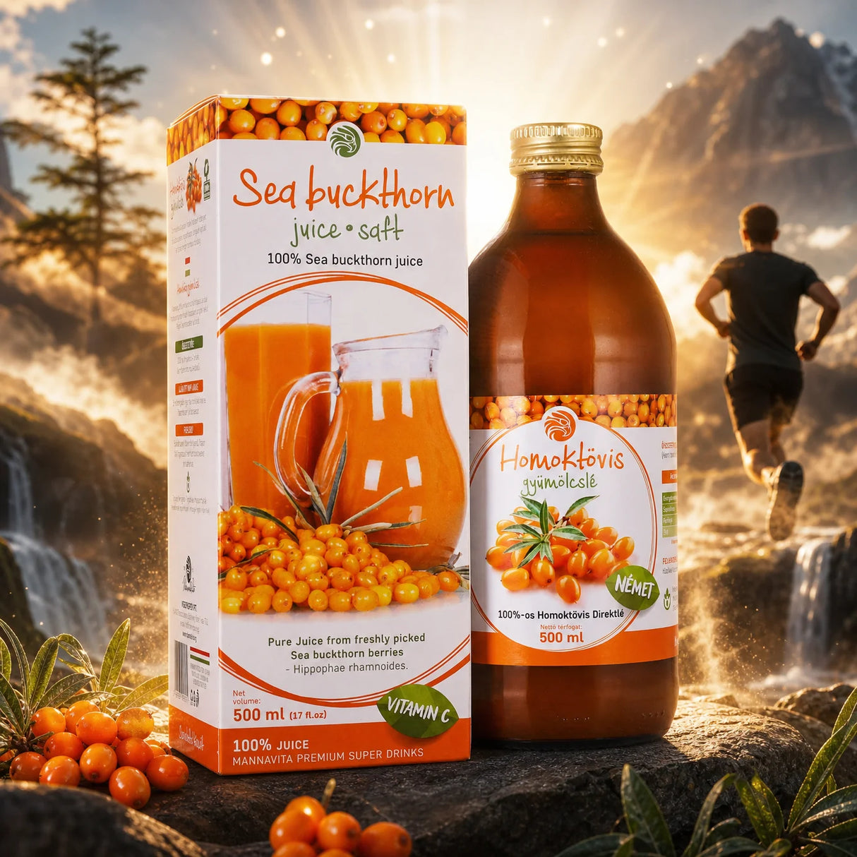 Mannavita sok z Rokitnika • 100% czysty sok tłoczony • 500 ml
