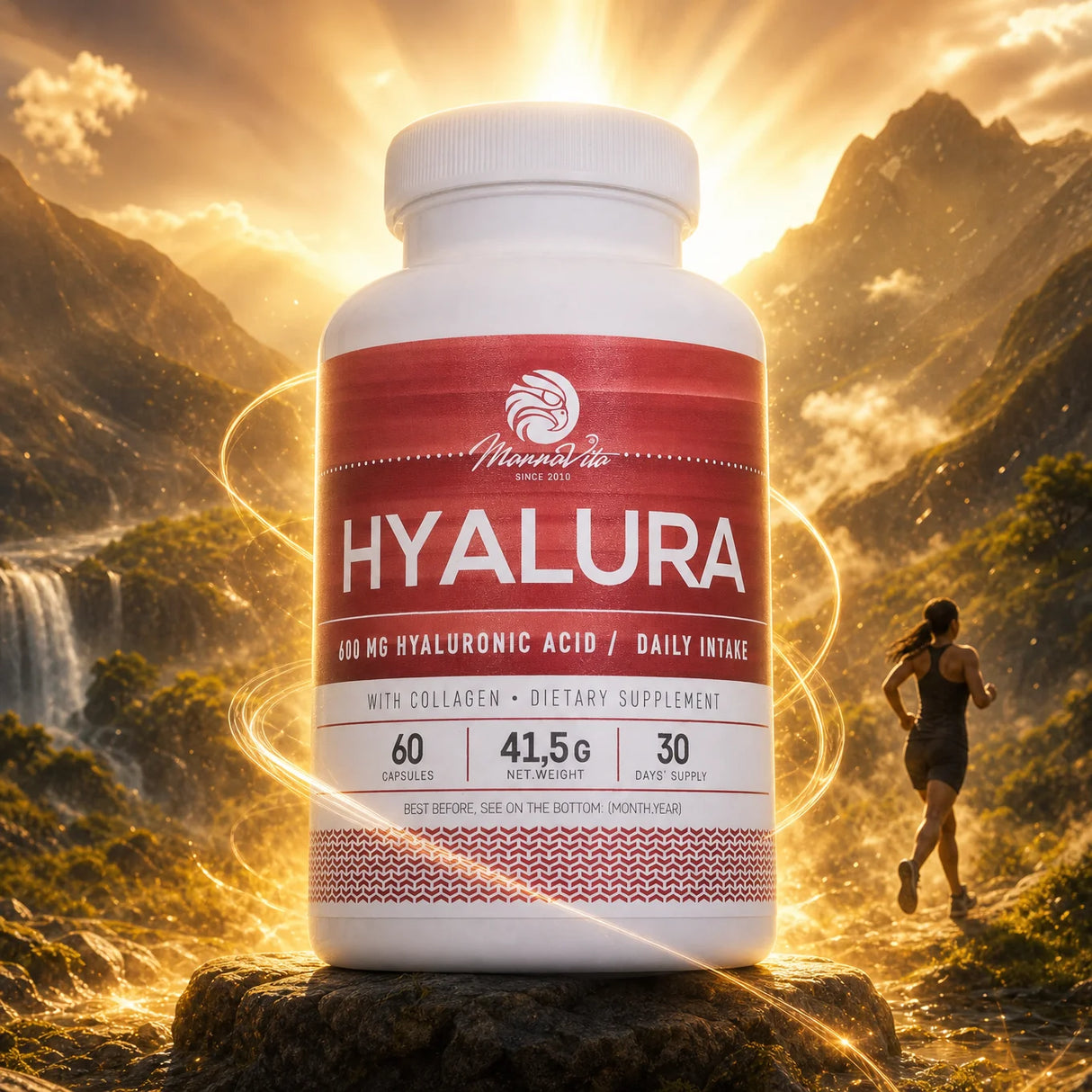 Hyalura – kapsułki z 600 mg Kwasu Hialuronowego i Kolagenem • 60 szt.