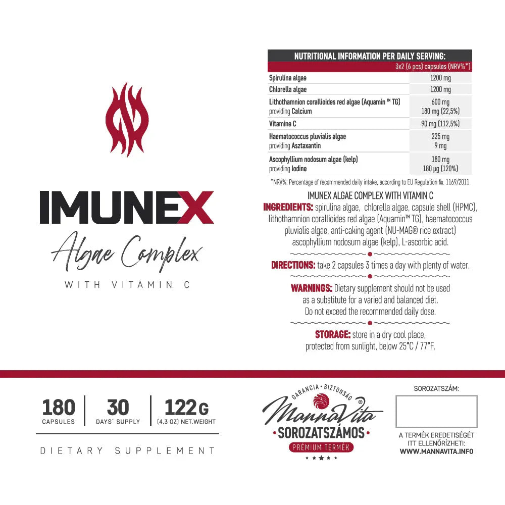 IMUNEX algae complex • with 5 algae • 180 capsules - Mannavita