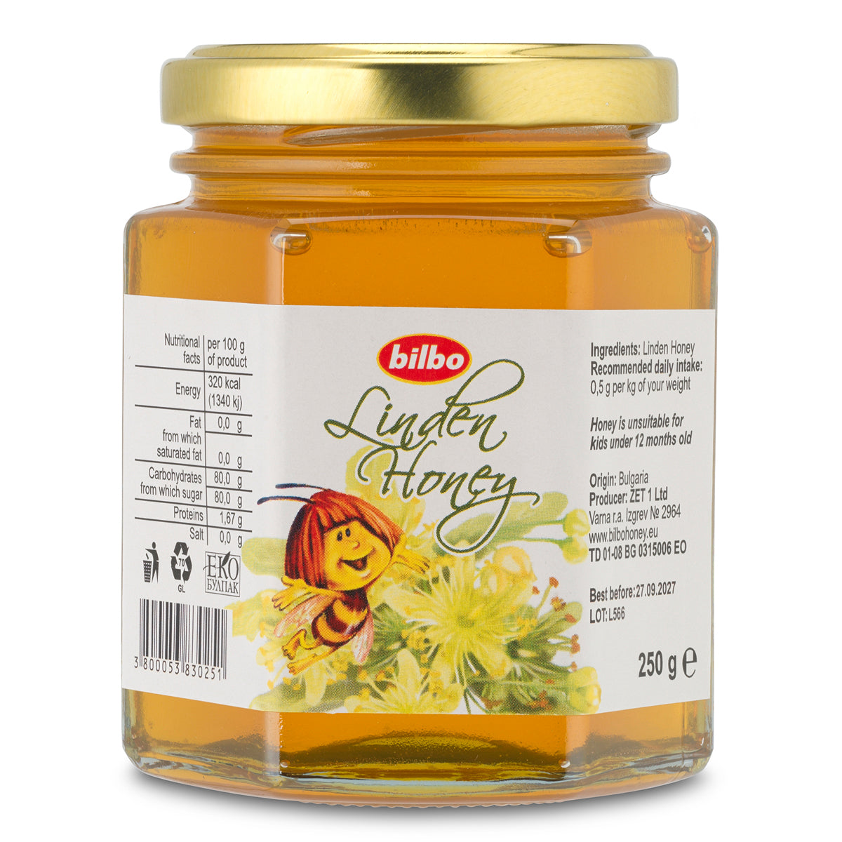 Bilbo surowy miód lipowy • 250 g
