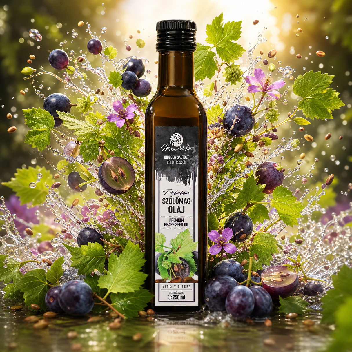 Mannavita węgierski olej z pestek winogron tłoczony na zimno • 250 ml