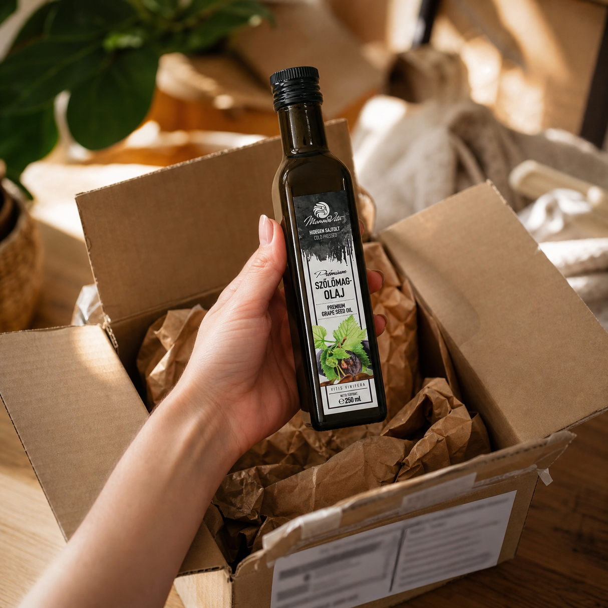 Mannavita węgierski olej z pestek winogron tłoczony na zimno • 250 ml