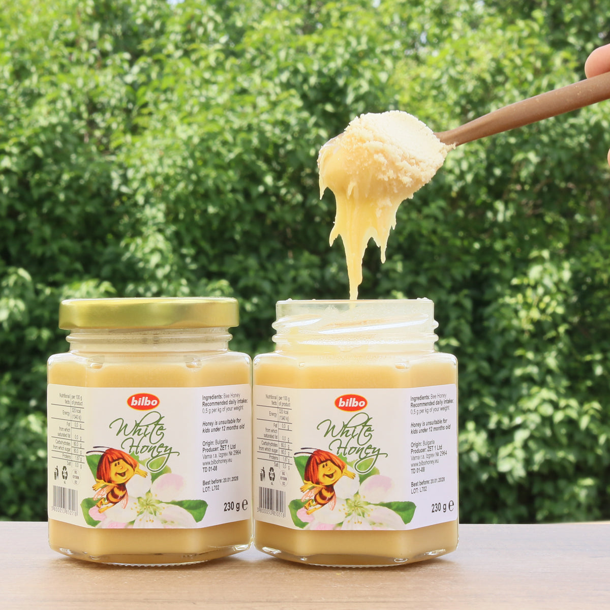 Bilbo surowy biały miód • 230 g