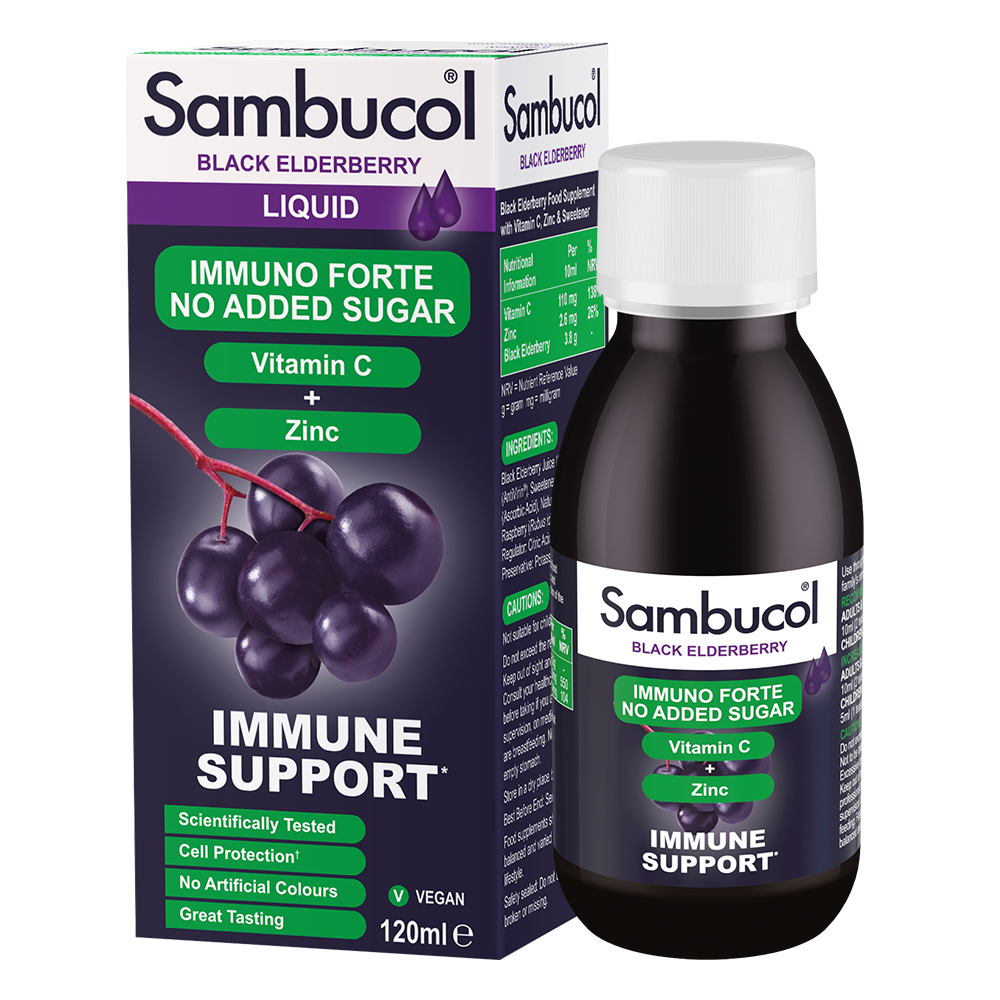 Syrop z czarnego bzu Sambucol, bez cukru • 120 ml