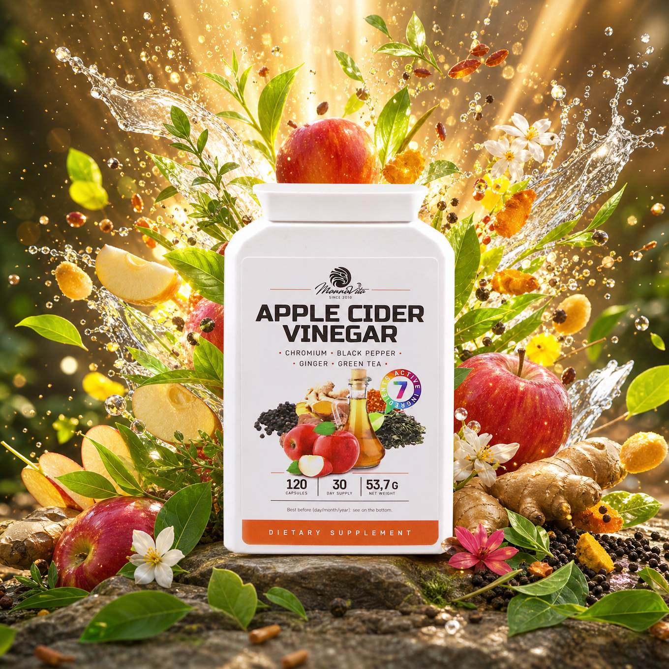 Mannavita Apple Cider Vinegar complex z Chromem • 120 kapsułek