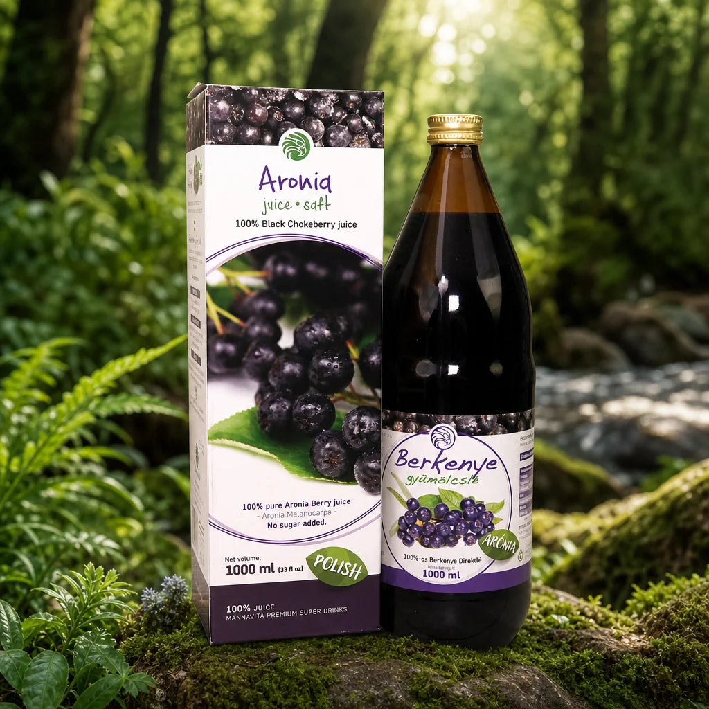 Mannavita sok z Aronii • 100% czysty sok tłoczony • 1000 ml