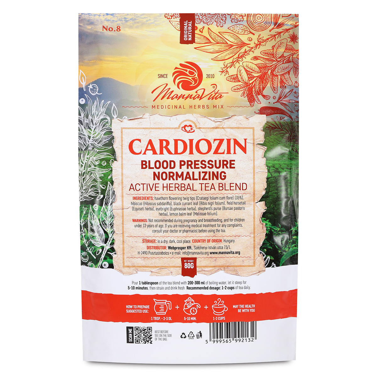 CARDIOZIN Aktywna ziołowa mieszanka herbaciana normalizująca ciśnienie krwi • 80g