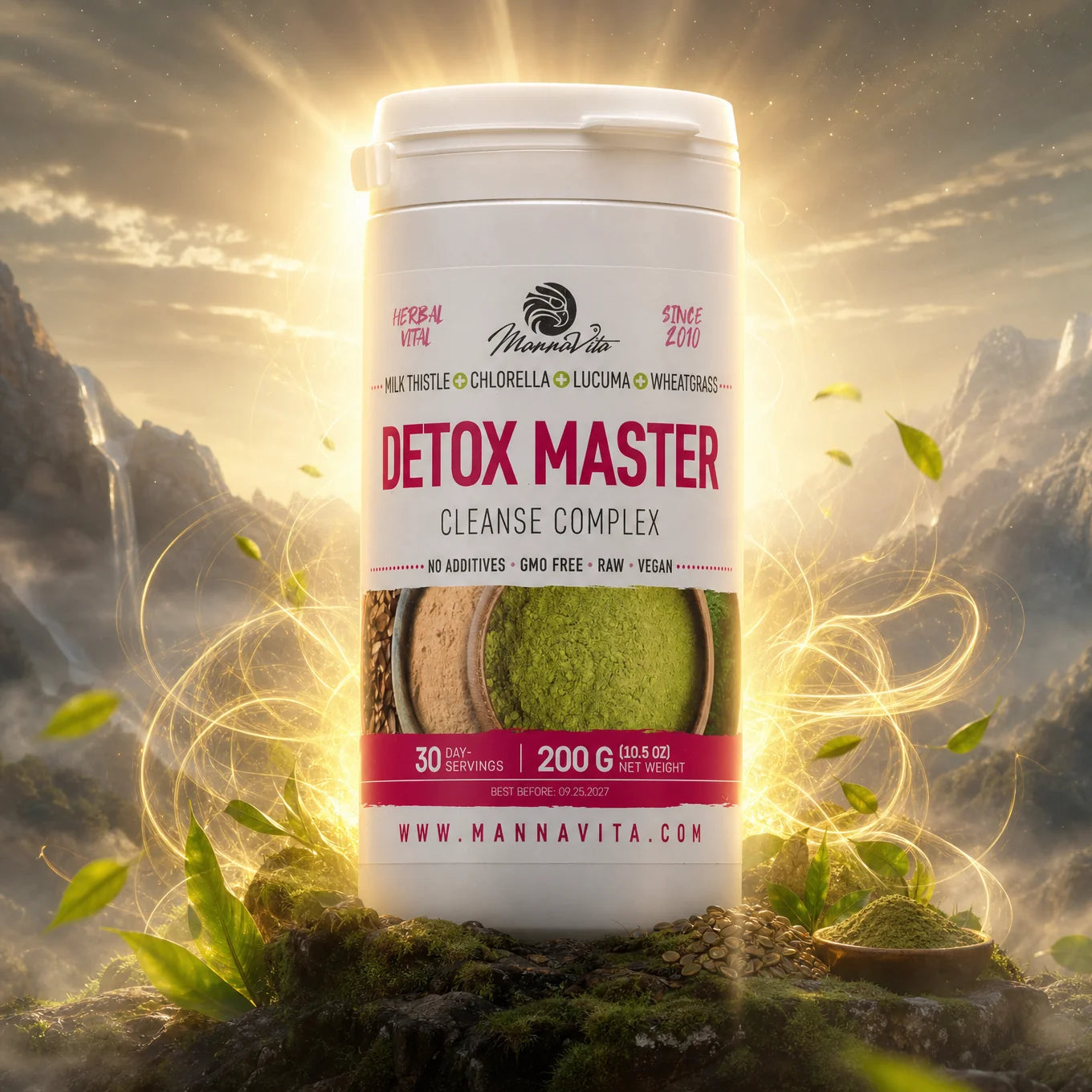 Mannavita Ostropest plamisty + Trawa pszeniczna + Chlorella + Lucuma • 200 g