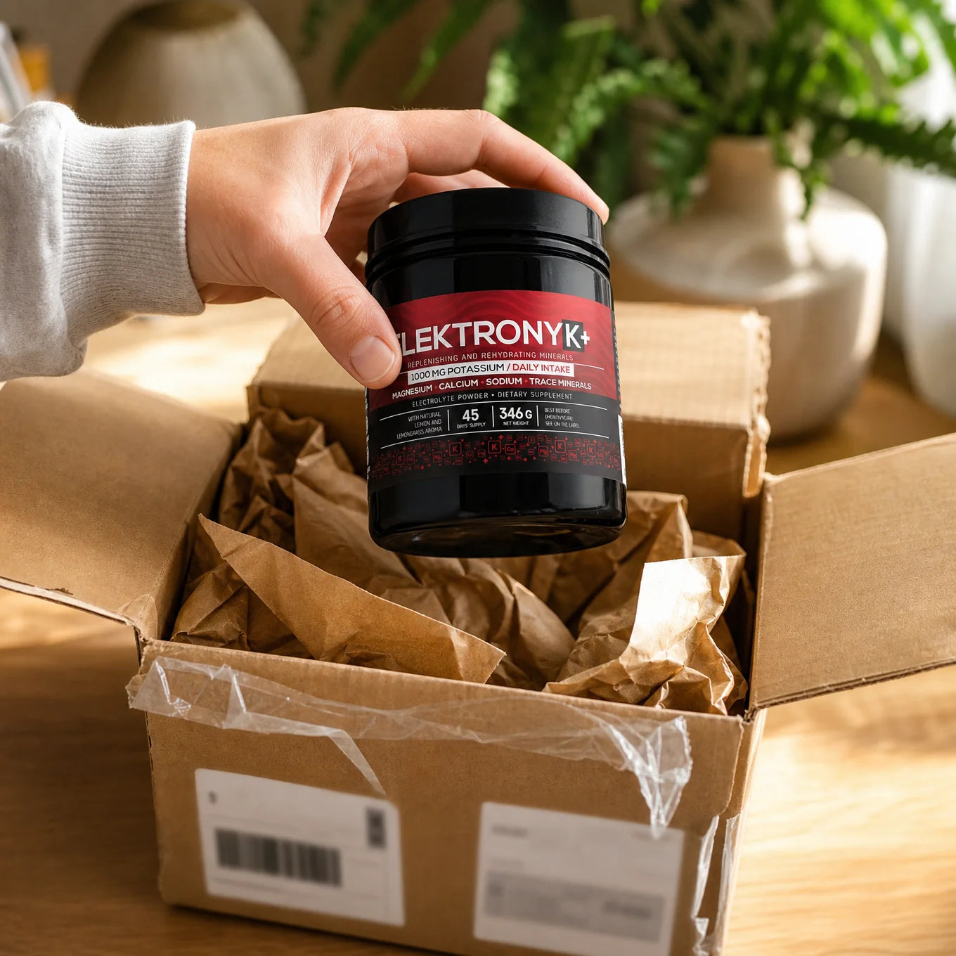 Proszek elektrolitowy ElektronyK+ • 1000 mg potasu z glicyną • SŁODKI, 402 g