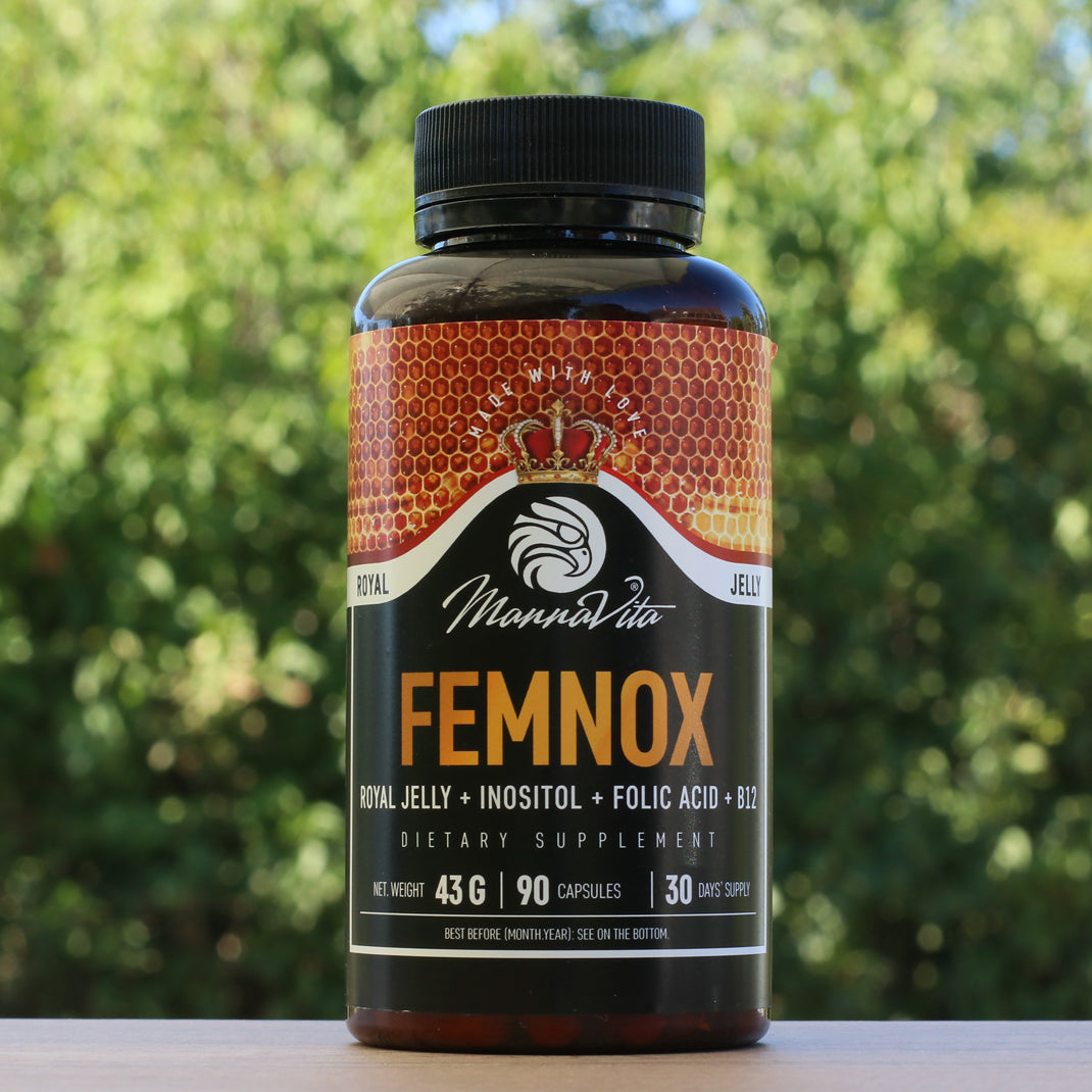 FEMNOX, Mleczko pszczele + Inozytol + Kwas foliowy + Witaminy B12 • 90 kapsułek