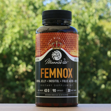 FEMNOX, Mleczko pszczele + Inozytol + Kwas foliowy + Witaminy B12 • 90 kapsułek