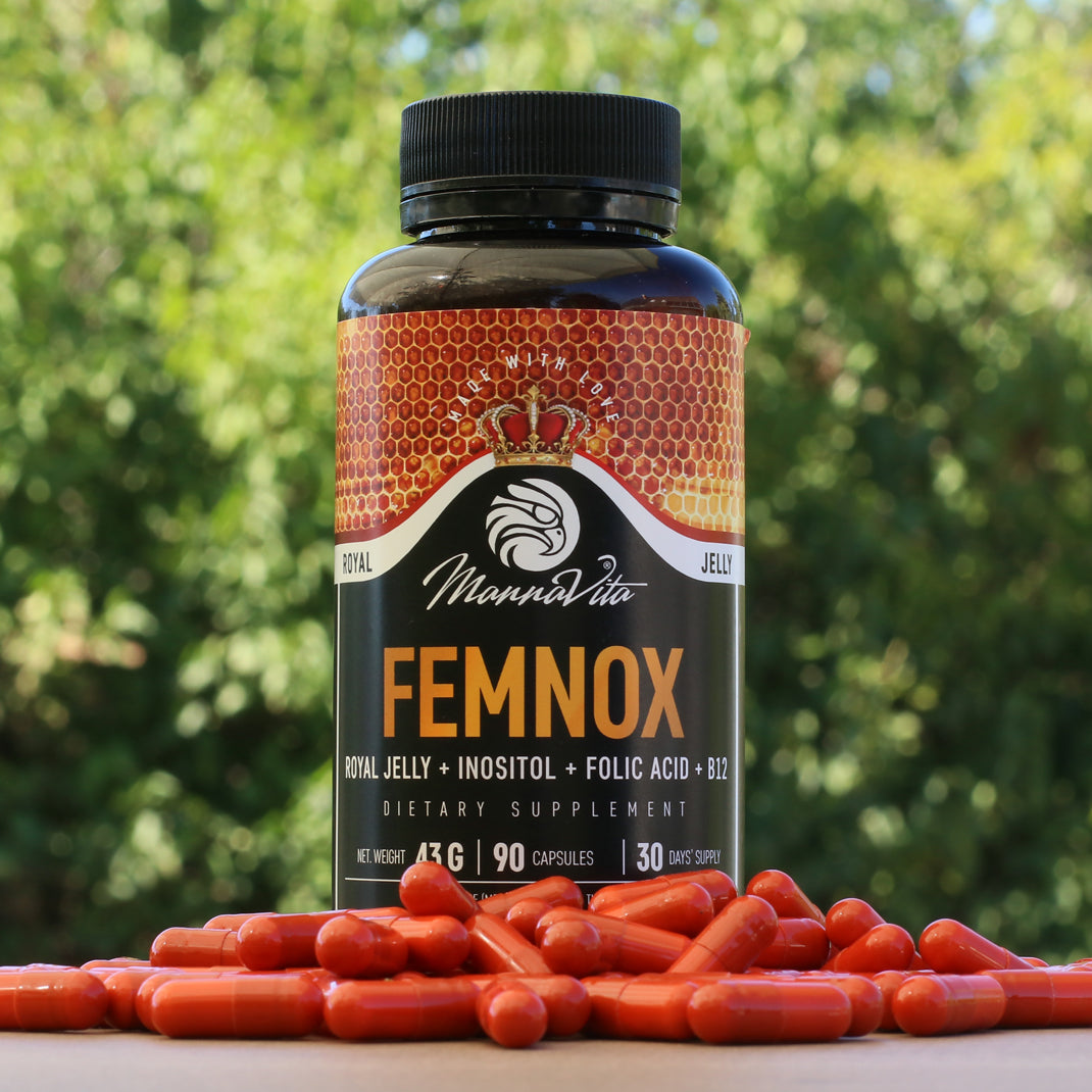 FEMNOX, Mleczko pszczele + Inozytol + Kwas foliowy + Witaminy B12 • 90 kapsułek
