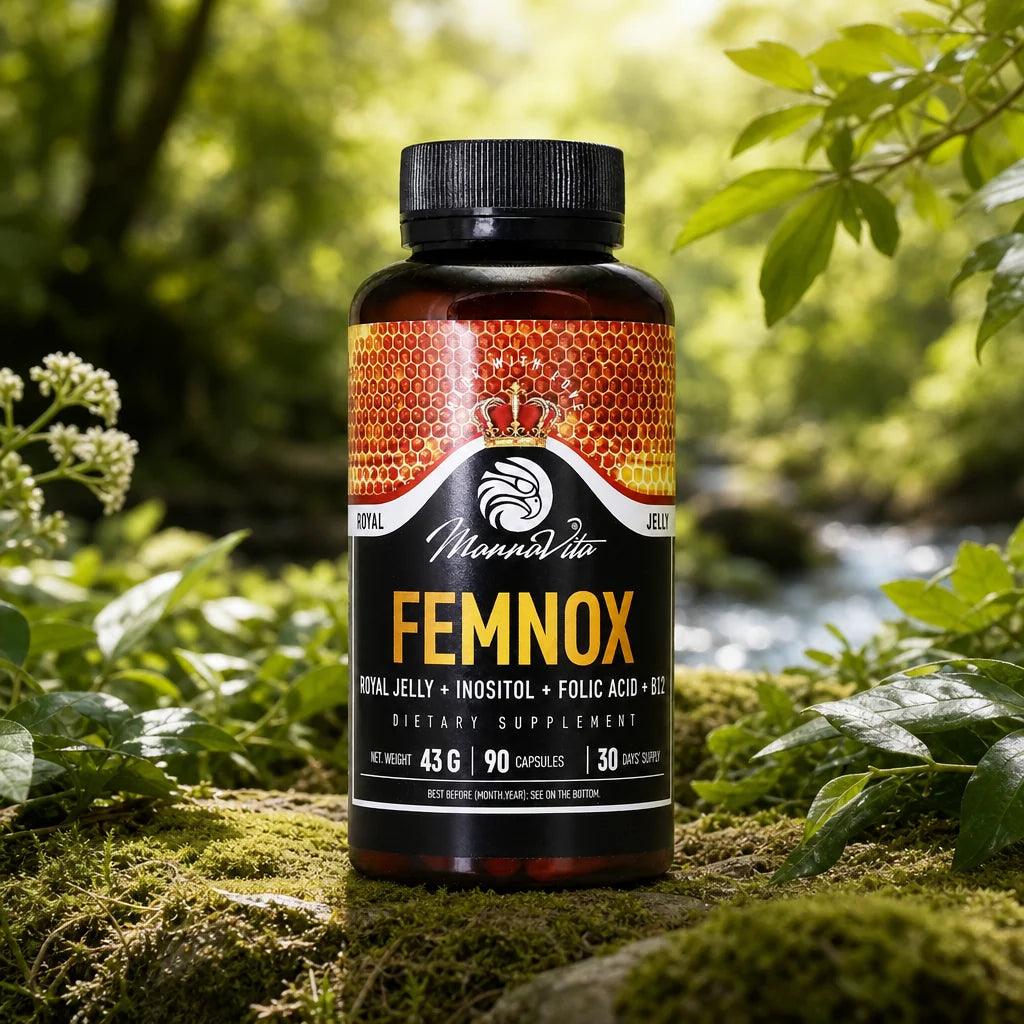 FEMNOX, Mleczko pszczele + Inozytol + Kwas foliowy + Witaminy B12 • 90 kapsułek