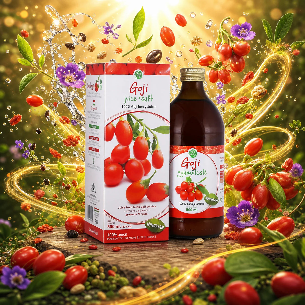 Mannavita sok z Jagód Goji • 100% czysty sok tłoczony • 500 ml