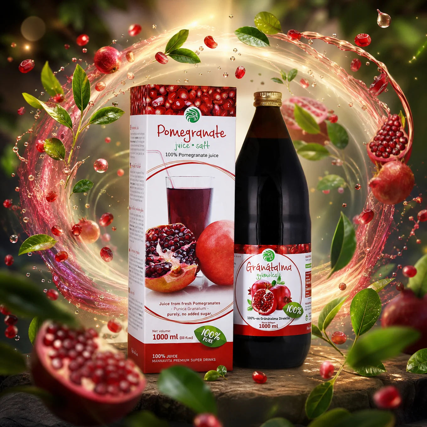 Mannavita sok z Granatu • 100% czysty sok tłoczony • 1000 ml