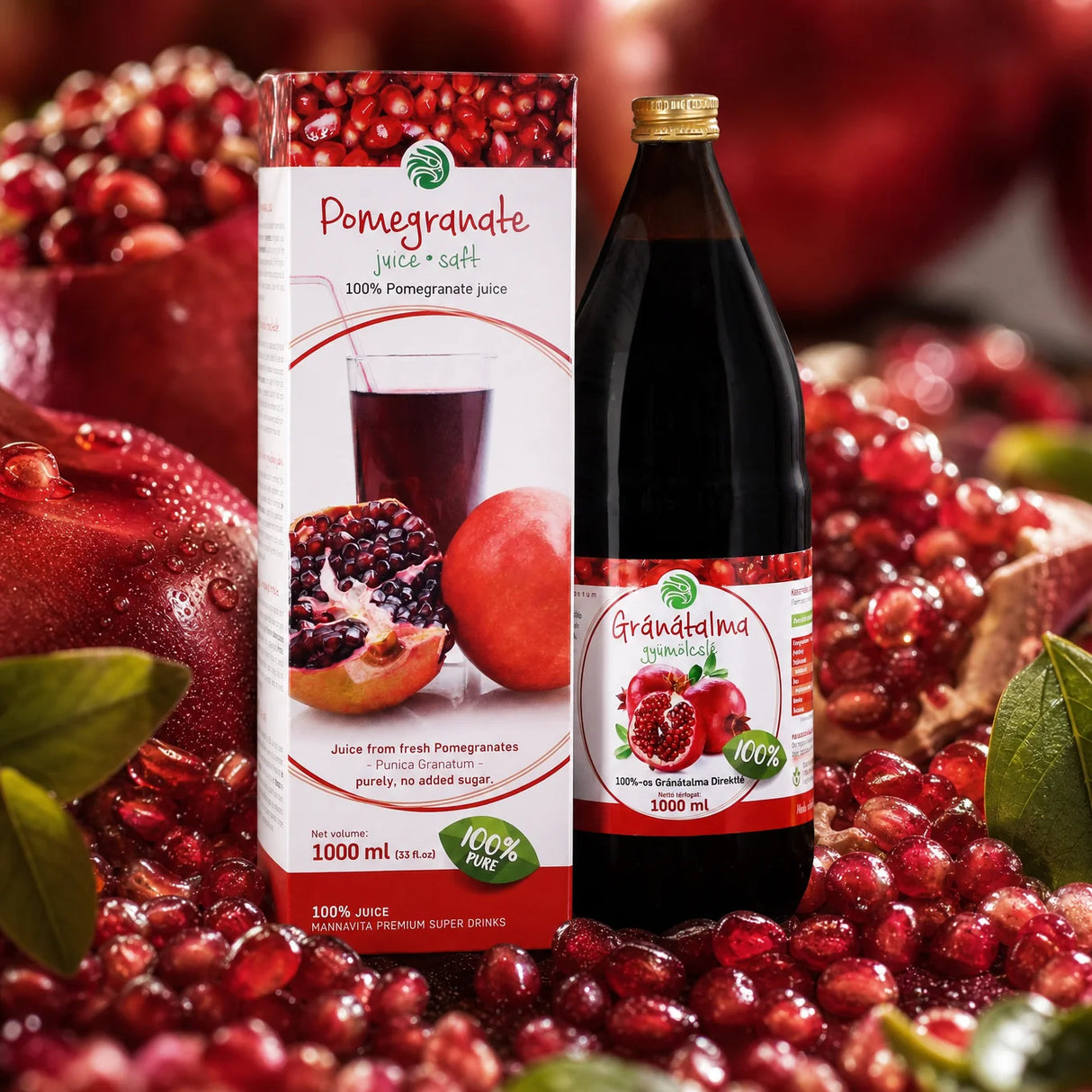 Mannavita sok z Granatu • 100% czysty sok tłoczony • 1000 ml
