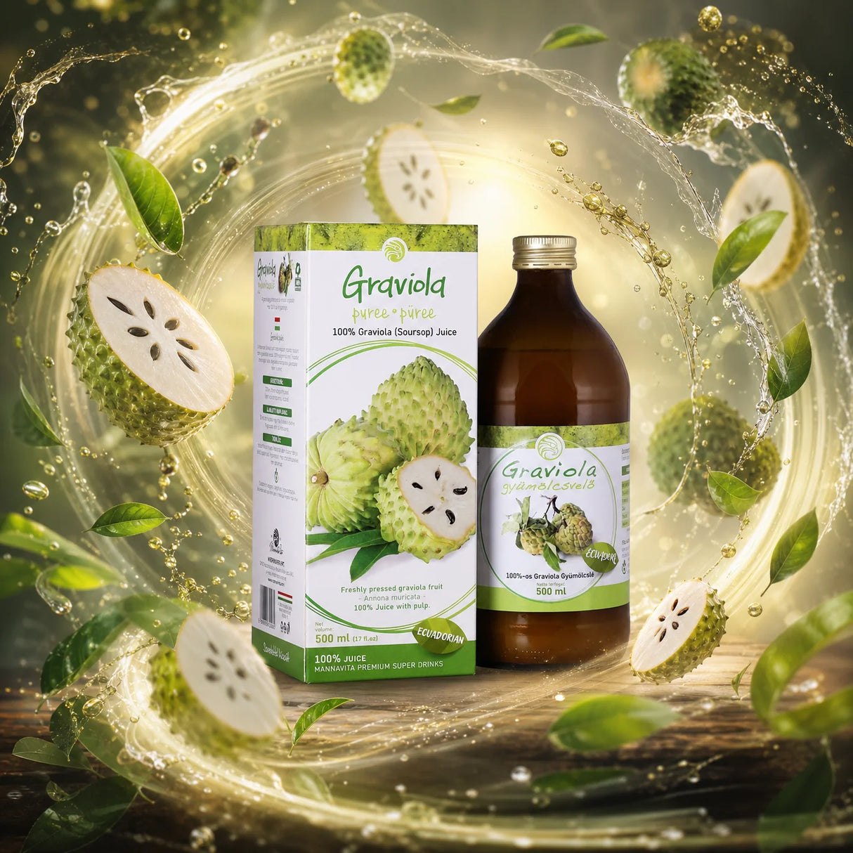 Mannavita purée z Graviola • 100% czysty sok tłoczony • 500 ml