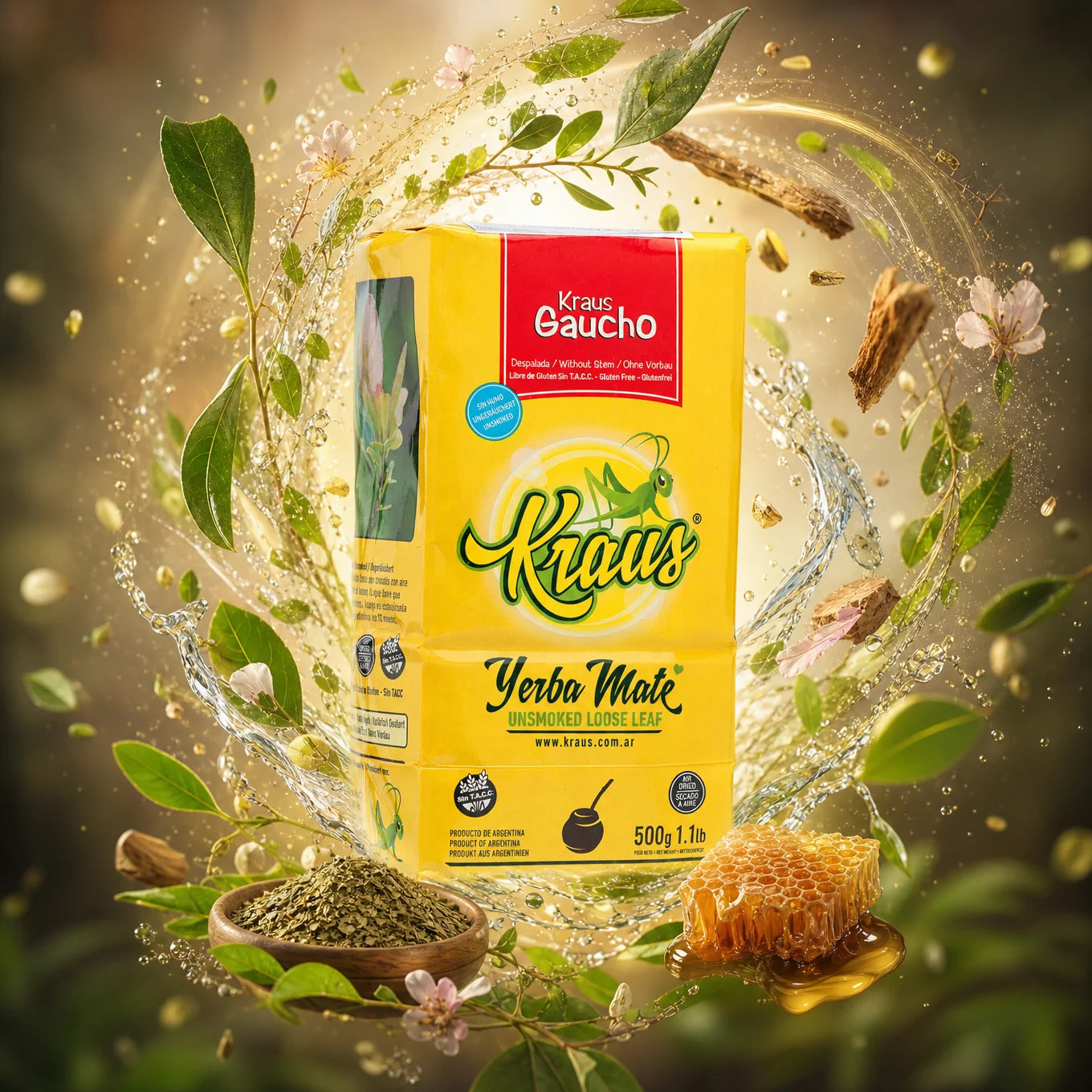 Herbata yerba mate Kraus • Silvestre, mięta • 500 g