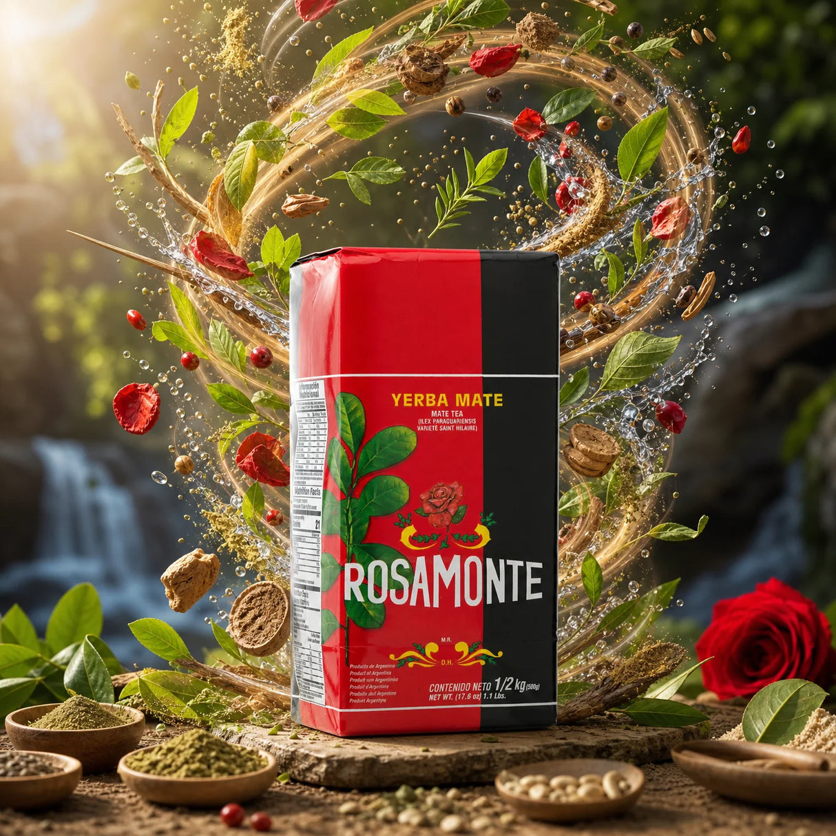 Herbata yerba mate Rosamonte • Elaborada con palo • 500 g