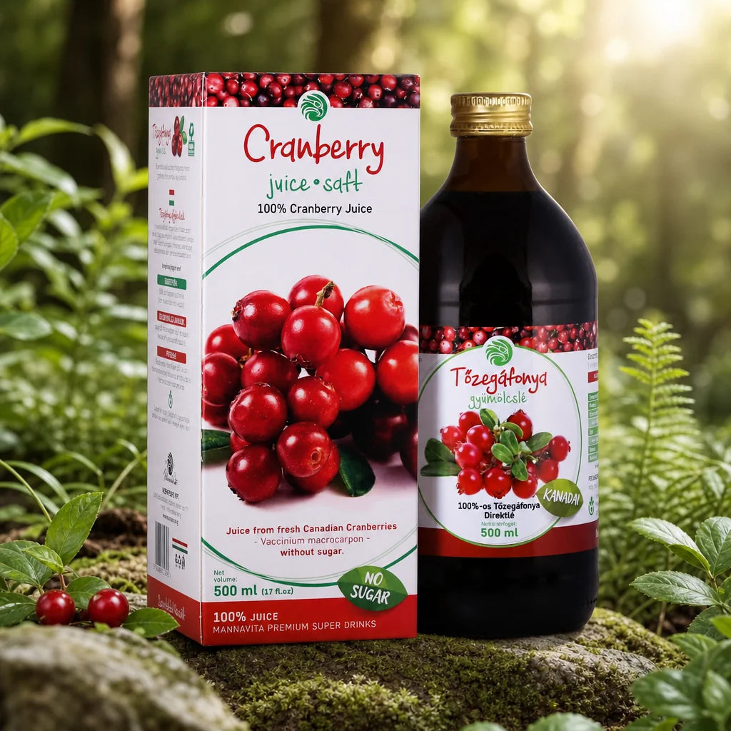 Mannavita sok z Żurawina • 100% czysty sok tłoczony • 500 ml