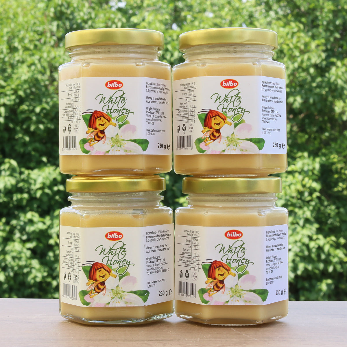 Bilbo surowy biały miód • 230 g